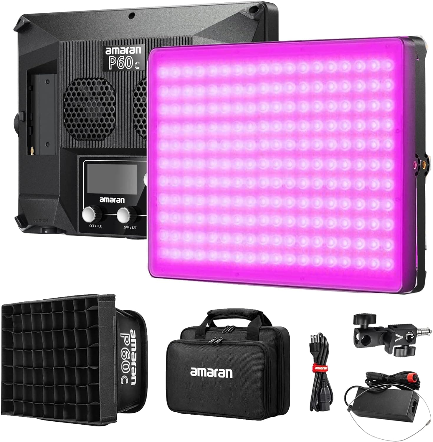 Aputure amaran P60c - RGBWW LED panel with softbox